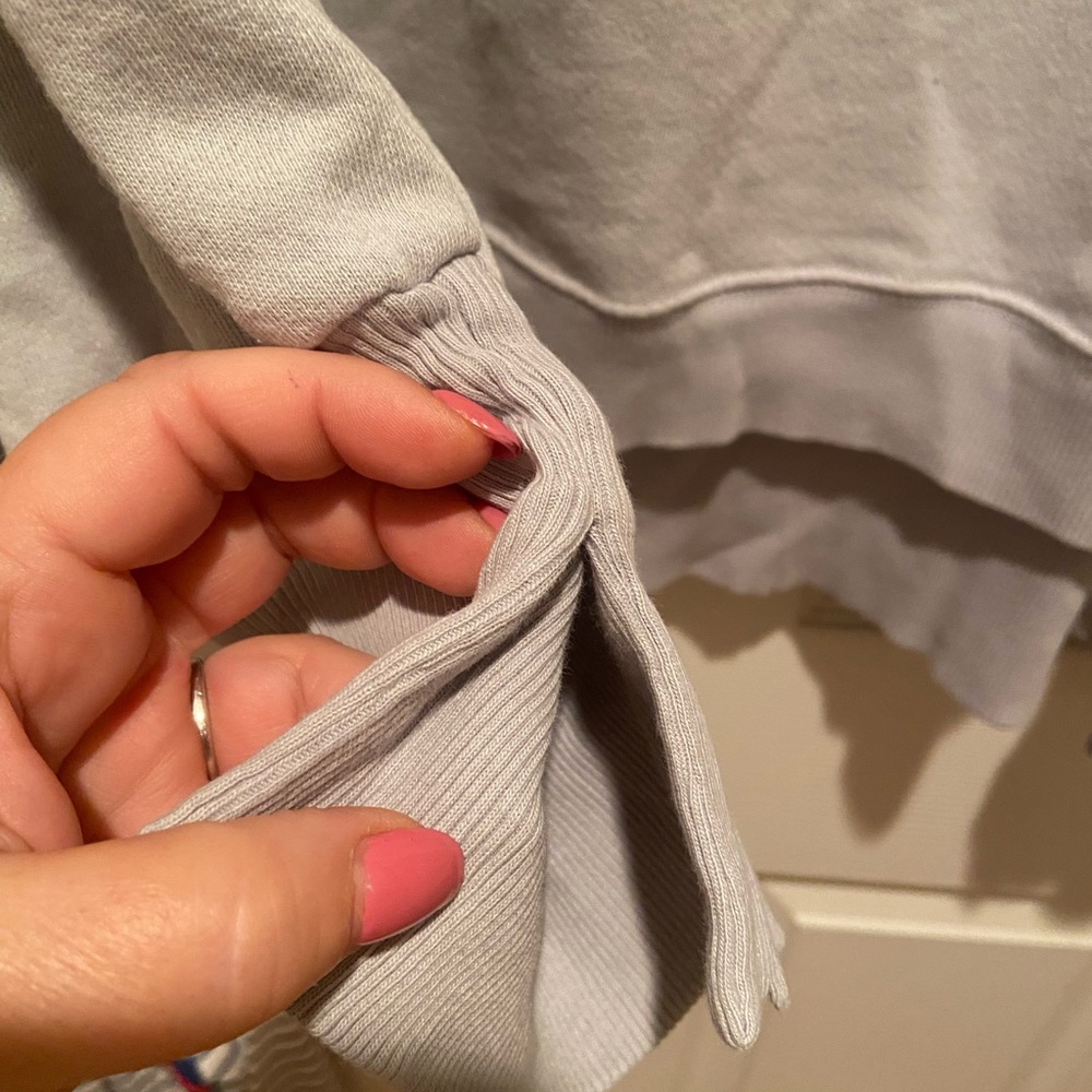 NWOT! We The Free by Free People Women's Gray and Orange Graphic Camden Sweater - Picture 7 of 11